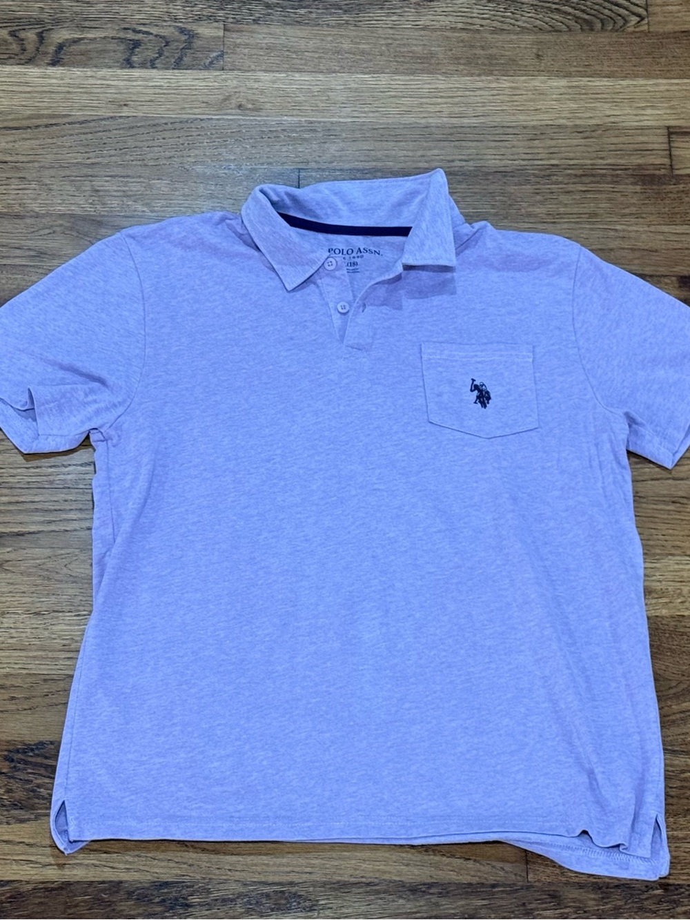U.S. Polo Assn Polo Shirt Boys XXL 18 Purple Lavender Pocket Logo Short Sleeve